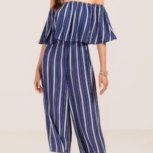 Everly Blue With White Stripes Jumpsuit